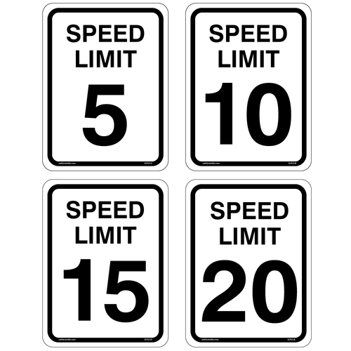 Standard Speed Limit Sign displayed in a parking lot