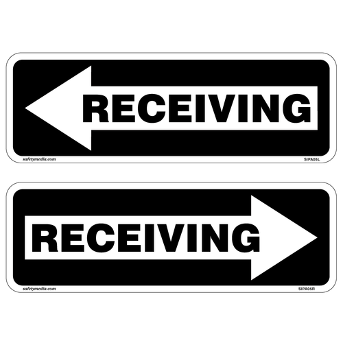 Receiving with Arrow Signs to inform drivers where the receiving area is located