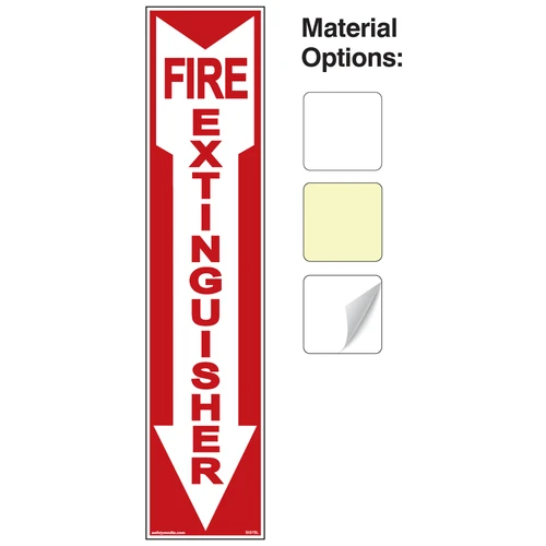 Fire extinguisher safety signs – glow