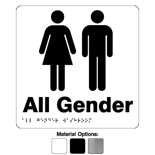 AODA All Gender Washroom Plastic Signs
