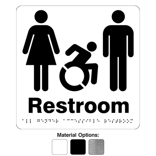 AODA Unisex Wheelchair Accessible Restroom Signs