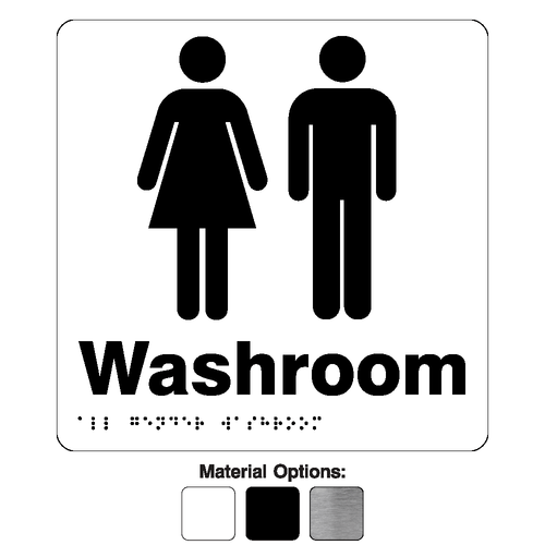 AODA Unisex Washroom Plastic Signs AODA Unisex Washroom Plastic Signs