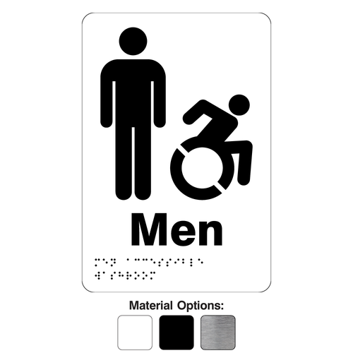 AODA Men's Wheelchair Accessible Washroom Plastic Signs