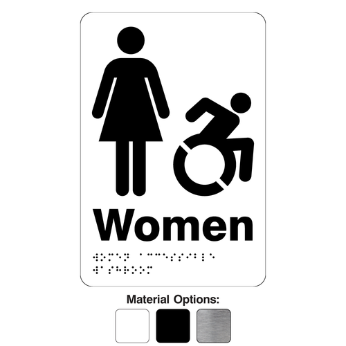 AODA Women's Wheelchair Accessible Washroom Plastic Signs
