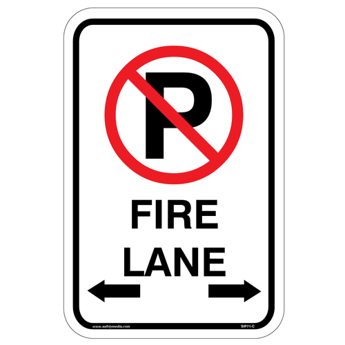 No Parking Fire Lane Sign, Calgary Bylaw