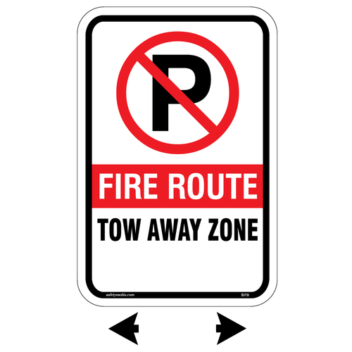 Fire Route Tow Away Zone Aluminum Sign, Toronto
