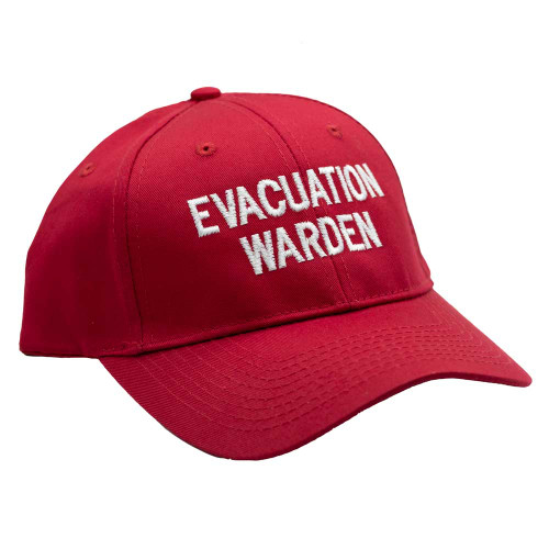 Evacuation Warden Hat with high visibility and bold lettering for emergency identification