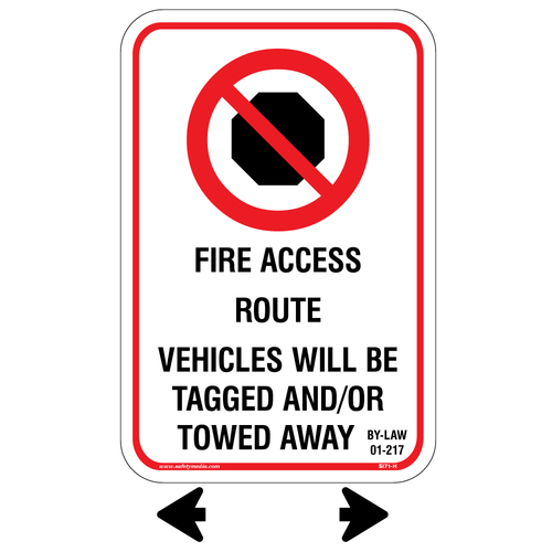 Fire Access Route No Stop Sign, Hamilton Bylaw
