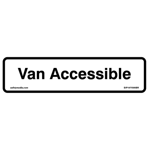 Reflective sign indicating van accessible parking spaces in Brampton