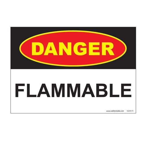 Danger Flammable signs in vinyl sticker and plastic options