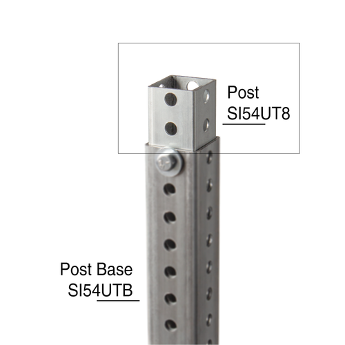 8-foot galvanized perforated square sign post with multiple mounting options