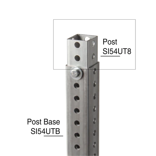 8-foot galvanized perforated square sign post with multiple mounting options