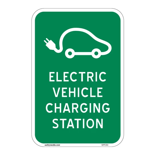 Informative Electric Vehicle Charging Station sign with clear instructions for EV users for parking lot