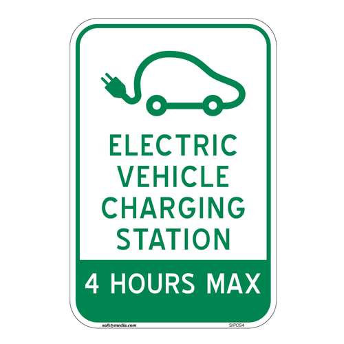 Electric Vehicle Charging Station 4 hours max Sign