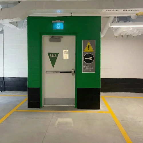 Pedestrian Exit Triangle Signs