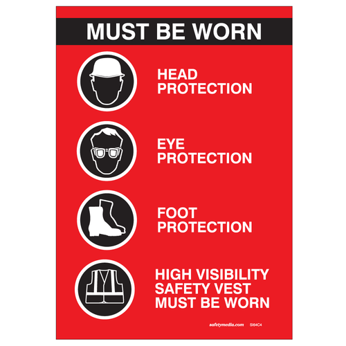 Head, Eye, Foot & Hands Protection Sign