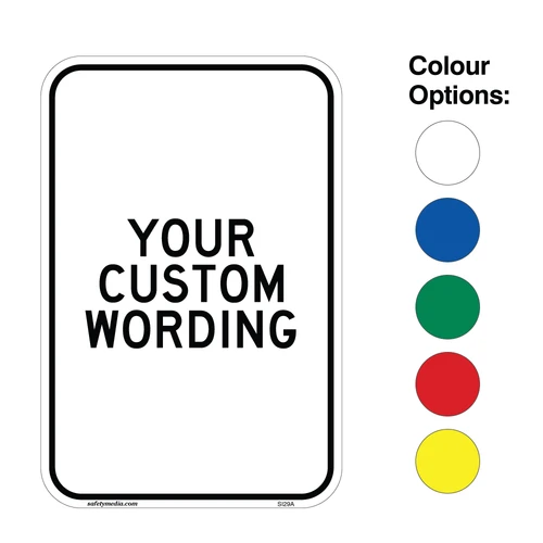 Custom safety sign with editable color