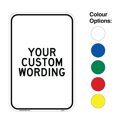 Custom safety sign with editable color