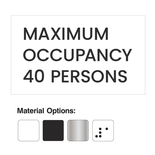 Custom Maximum Occupancy Sign with Personalized Number – Various Finishes and AODA Options