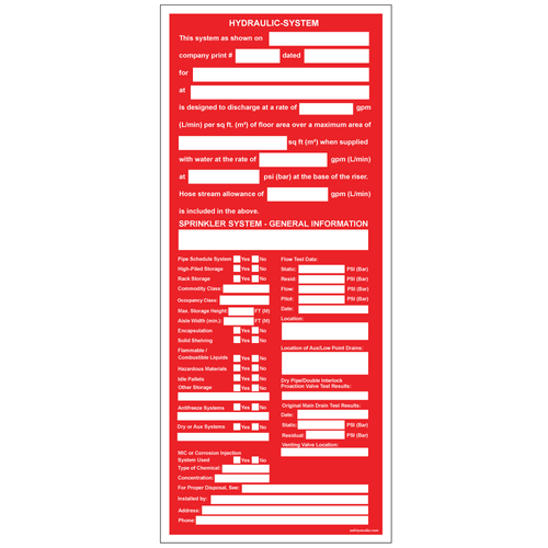 Sprinkler Information Sign