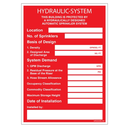 Hydraulic System Sign