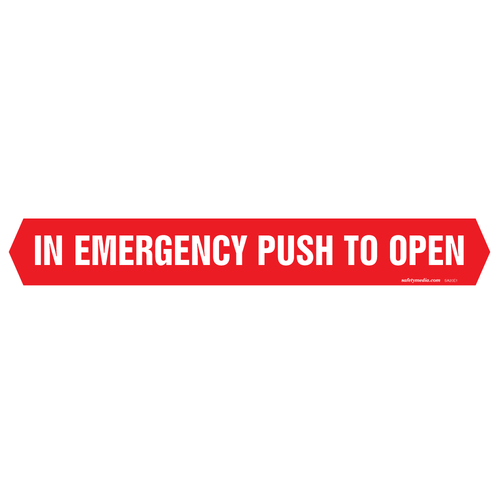 In Emergency Push to Open Vinyl Sticker