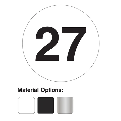 Round unit number sign with custom number for apartment