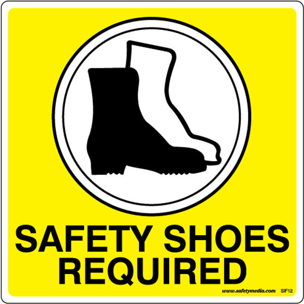 Safety Shoes Required Sticker, 11 x 11"