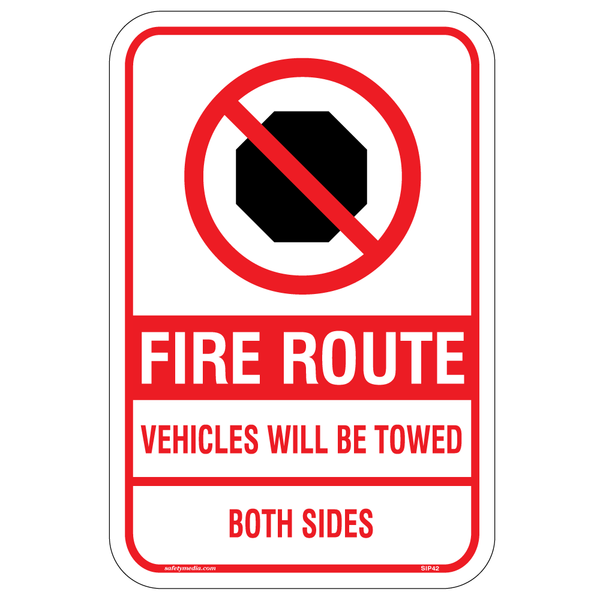 Fire Route No Parking On Both Sides No Stop Sign, FR4