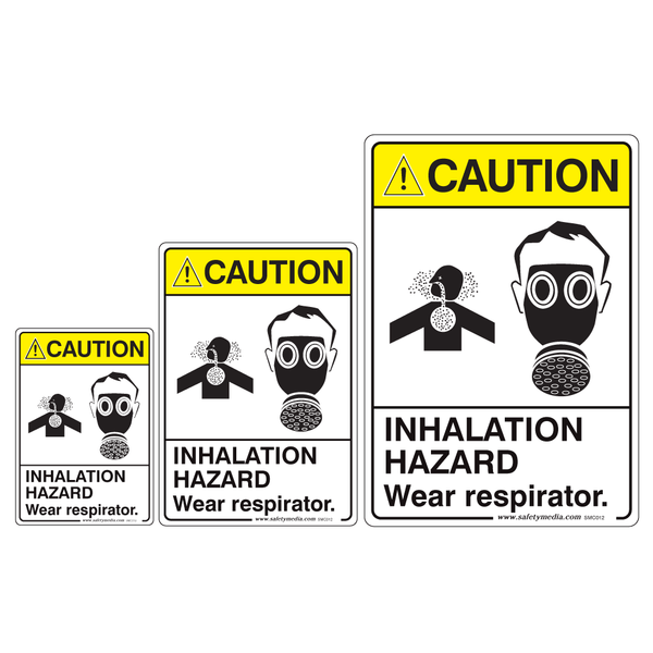 Inhalation Hazard, Wear Respirator Caution Signs