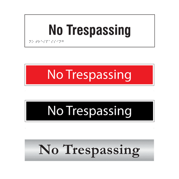 No Trespassing Door Signs
