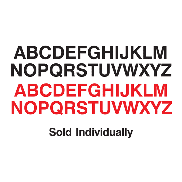 Individual Letter Vinyl Stickers Black or Red
