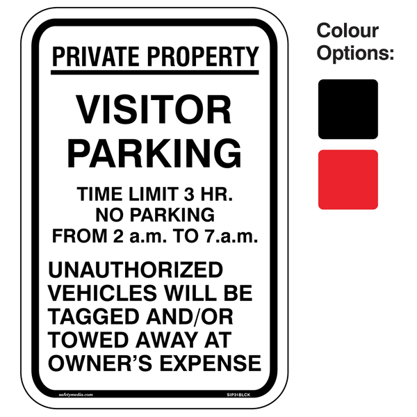Visitor Parking Tow Signs