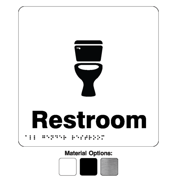 AODA Toilet Icon Restroom Plastic Signs