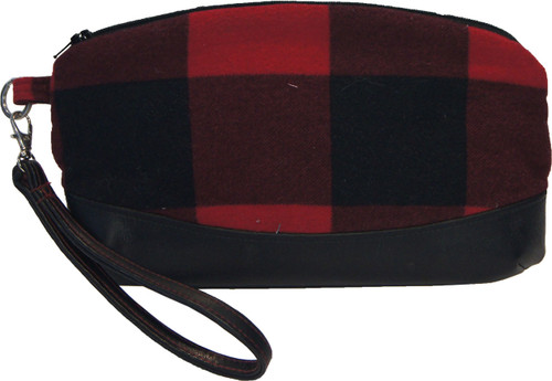 Clematis Wristlet Black Base Red Plaid Upper Front