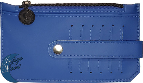 PursePal Blue Black zipper Floural Moon ornament Front