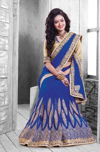 Buy Explore Best Blue Color Lehenga in best price range - Kloth Trend