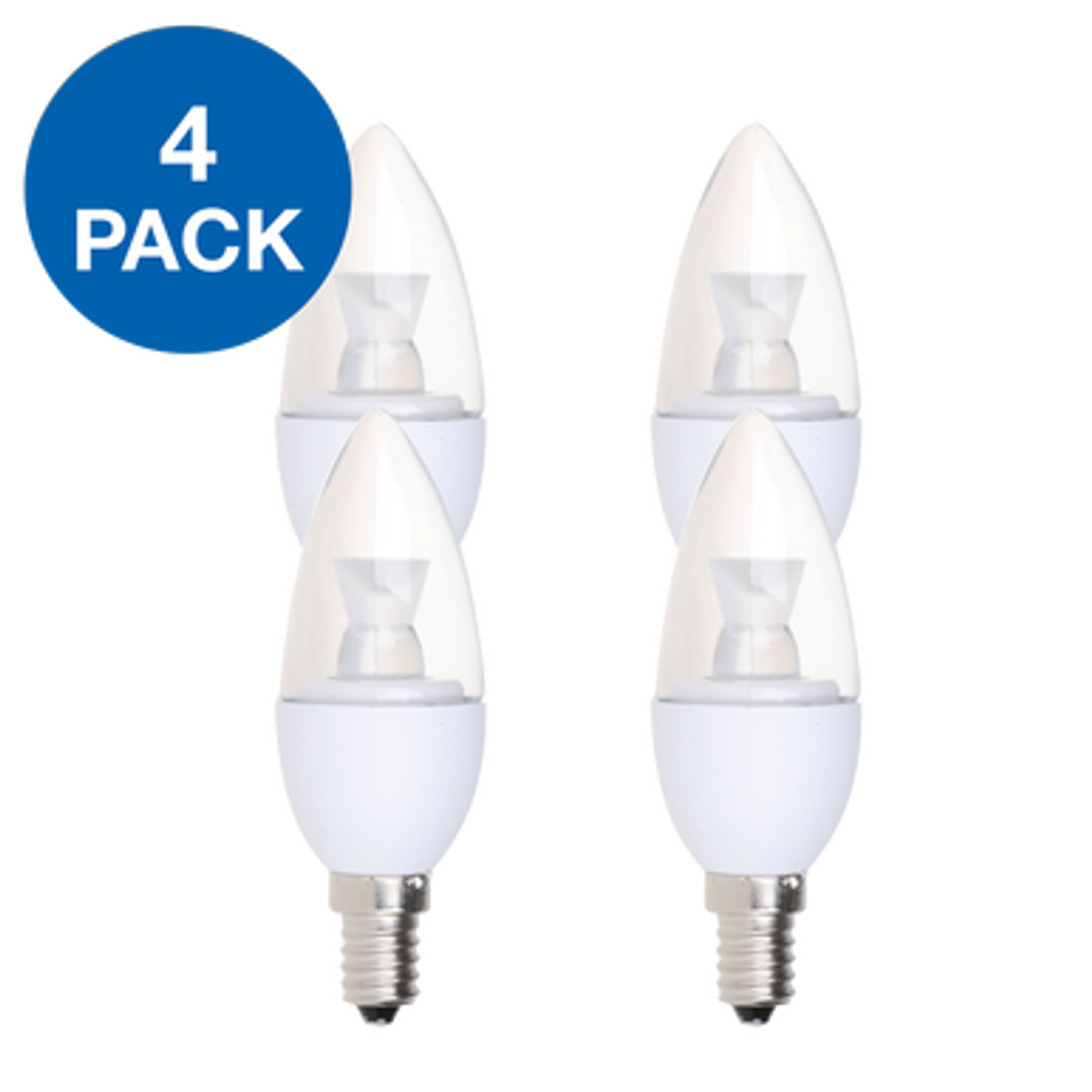 4 Pack Frosted Candelabra LED Bulbs