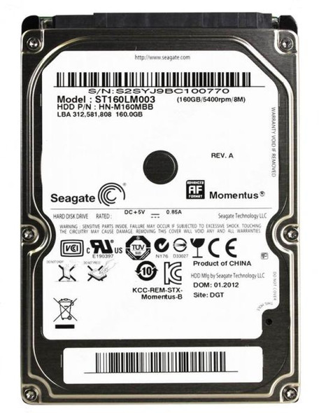 Samsung SpinPoint M8 160 GB SATA/300 5400RPM 8 MB Cache 2.5 inch Hard Drive