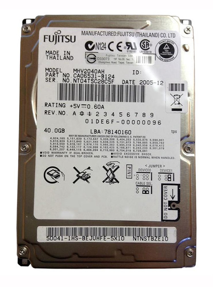 Fujitsu 40GB ATA/IDE-100 5400RPM 8MB Cache 44-Pin 2.5 inch Ultra- Hard Drive