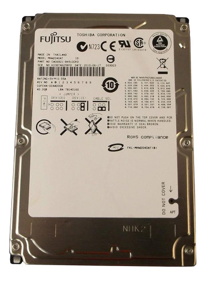 Fujitsu 40GB ATA-133 2MB Cache 2.5 inch 4200RPM 44-Pin Notebook Hard Drive