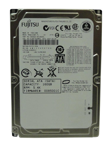 Fujitsu 160GB SATA 8MB Cache 7-Pin 2.5 inch Laptop 5400RPM Hard Drive