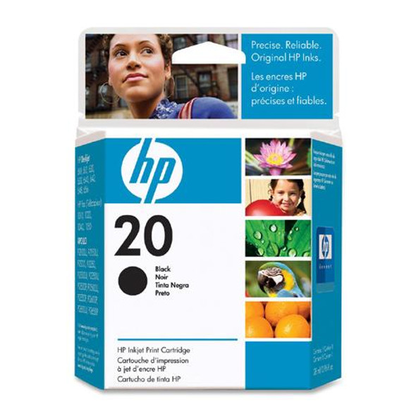 HP 20 Black Ink Cartridge Black Inkjet 500 Page 1 Each Retail