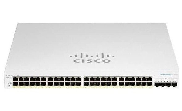 Cisco Business 220 48-Ports 10/100/1000 + 4 x 10 Gigabit SFP+ Uplink Layer 2 Managed Rack-Mountable Network Switch