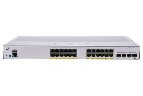 Cisco Business 250 24-Ports 10/100/1000 + 4 x Gigabit SFP Layer 3 Managed Rack-Mountable Network Switch