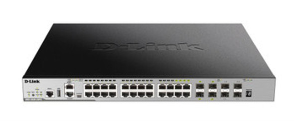 D-Link DGS-3630 Layer 3 Switch 24 Ports Manageable 3 Layer Supported Modular 4 SFP Slots Optical Fiber Twisted Pair Li