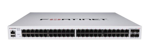 Fortinet 448E-FPOE Layer 2/3 FortiGate Switch Controller Compatible PoE+ Switch with 48 x GE RJ45 Ports, 4 x 10 GE SFP