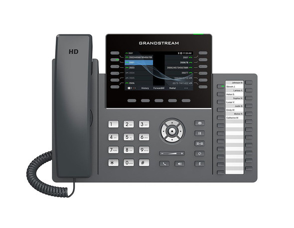 Grandstream 12-Line Dual-Port Ethernet 4.3-inch LCD Wi-Fi Professional Carrier Grade VoIP Phone