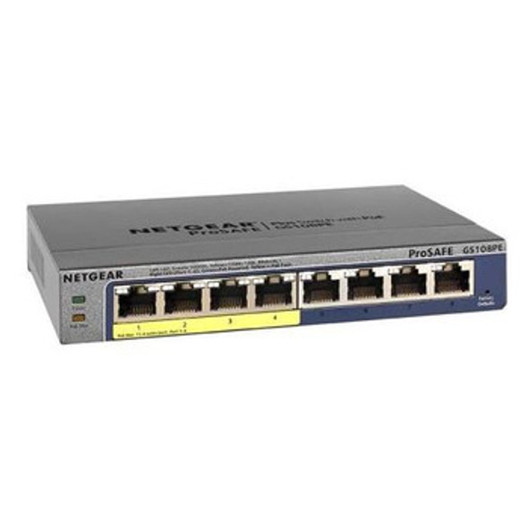 NetGear ProSafe Plus 8Ports 10/100/1000Mb/s RJ-45 Gigabit Ethernet Desktop Switch With PoE