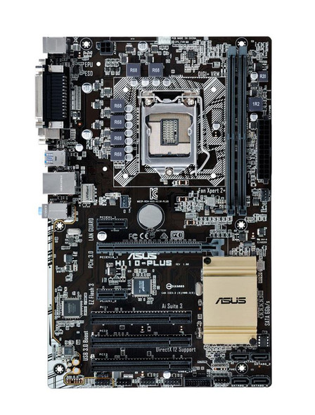 ASUS Socket LGA 1151 Intel H110 Chipset Core i7 / i5 / i3 / Pentium / Celeron Processors Support DDR4 2x DIMM 4x SATA 6.0Gb/s ATX Motherboard